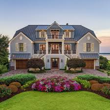 elegant waterfront beach mansion in