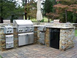 When considering stone, some options are cobblestones, river rock, flagstones, pavers, paver stones, and even. Field Stone Outdoor Kitchen Design From United States Stonecontact Com