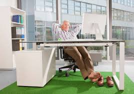 man with green carpet in the office