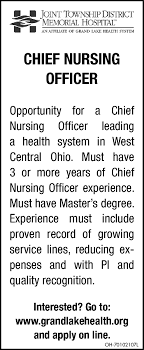 Chief Nursing Officer Job In Saint Marys Oh 45885 Jobmatchohio Com