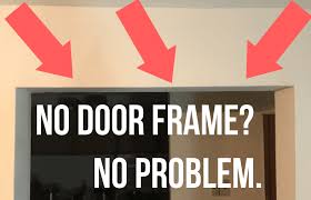 A curtain conceals the contents of a closet without doors. How To Install A Doorway Pull Up Bar Without A Door Frame