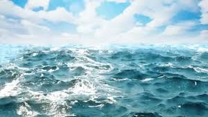 High Quality Animation Of Ocean Waves With Beautiful Day Sky On The Background Looping