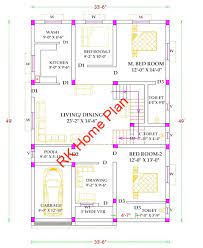 34 X 49 North Face 3 Bhk House Plan As