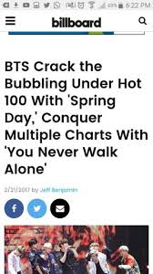 Bts Crack The Bubbling Under Hot 100 With Spring Day