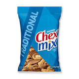 What are the parts of Chex Mix called?
