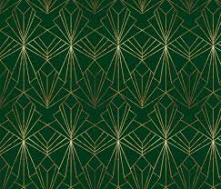 Art Deco On Emerald Green Wallpaper