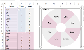 excel seating plan guest table seat