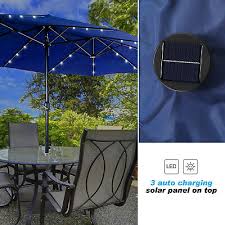 15ft Patio Umbrella With Stand Base Led
