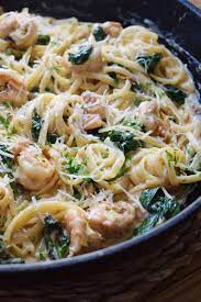creamy shrimp pasta with spinach