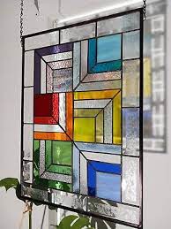 Beveled Stained Glass Window Panel