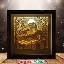 Intricate Winter Shadow Box With A