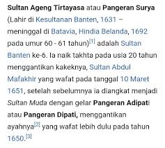 Sultan ageng tirtayasa dikenal juga dengan sebutan pangeran...