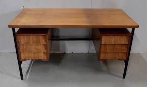 Shop wayfair for the best wood desk with metal legs. Oak Veneer Desk With Metal Legs 1940s For Sale At Pamono