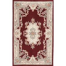 rugs america new aubusson burgundy red