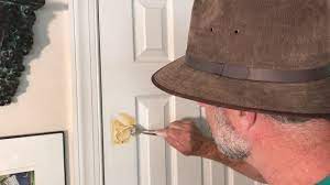 Easy hole repair. How to fix a broken door- water putty repair - YouTube