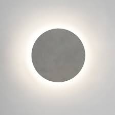 The silhouette and the eclipse. 1333011 Eclipse Round 300 Led Outdoor Wall Light Concrete