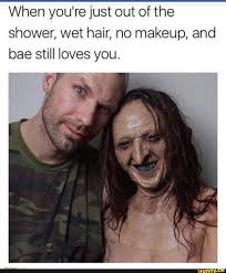 shower wet hair no makeup