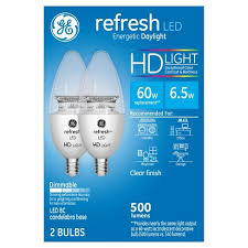 General Electric 2pk 60w Refresh Daylight Hd Equivalent Deco Bc Blunt Tip Candelabra Base Led Light Bulb Target