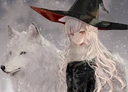 There are 1671 anime white wolf for sale on etsy, and they cost $27.44 on average. Wallpaper Anime Witch Girl Snow White Wolf Majestic White Hair Pretty Wallpapermaiden