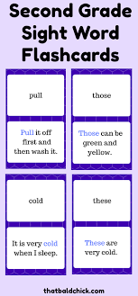 Second Grade Sight Word Flashcards That Bald Chick