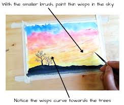 To Paint An Easy Sunset Tree Scenery