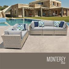 Monterey 5 Piece Patio Wicker Sofa Set