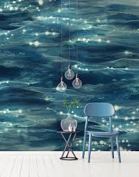 Blue Sparkling Sea Wallpaper Mural