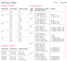 Table Cloth Sizing Chart More