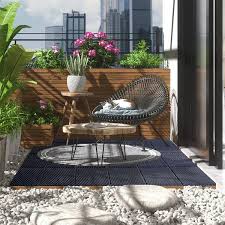 1 Ft W X 1 Ft L Square Plastic Patio Interlocking Deck Tile In Dark Gray All Weather For Balcony Pack Of 27