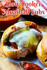 slow cooker meatball subs y