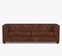 chesterfield square arm leather sofa