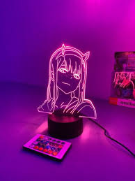 The touch sensor changes the glow from white to different colors. Zero Two Led Anime Lamp Darling In The Franxx Weebsnation