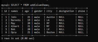 how to add new column to a mysql table