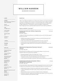 The electrical engineering cv sample gives a precise idea of what exactly the cv would look like for the electrical engineers. Engineering Technician Resume Writing Guide 12 Templates 2020