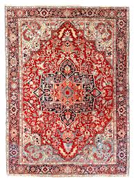 antique persian heriz carpet with a