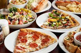 menus for dine in or pizza delivery