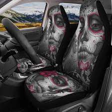 Sugar Skull Girl Car Seat Cover Candy