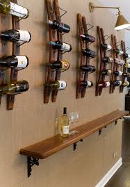 5 Bottle Barrel Stave Wall Wine Rack