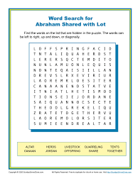 Printable places in the bible word search. Free Printable Bible Word Search Activities On Sunday School Zone