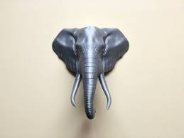Elephant Head Wall Art Mount 3d Printed