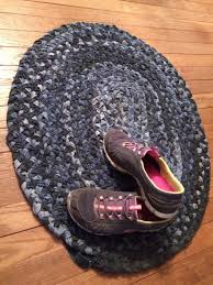 braided rag rug upcycled jeans aftcra