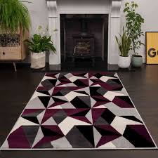 purple grey modern geometric living