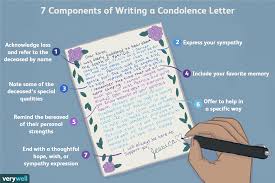 a condolence letter or sympathy note