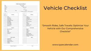 vehicle checklist inspection