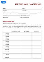 Free Monthly Sales Plan How To Plan Templates Printable