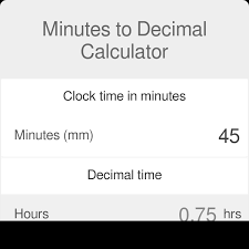 minutes to decimal calculator