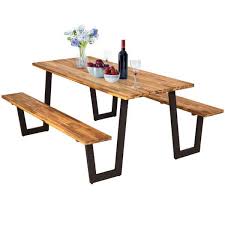 acacia wood outdoor dining table set