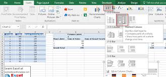 How To Add A Grand Total Line On An Excel Stacked Column
