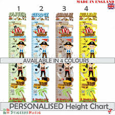 Details About Height Chart Nursery Wall Stickers Personalised Pirate For Boys Kids Childrens