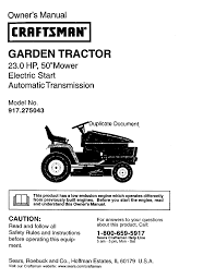Craftsman dlt 2000 riding lawn tractor. Craftsman 917275043 User Manual Lawn Tractor Manuals And Guides L0203119